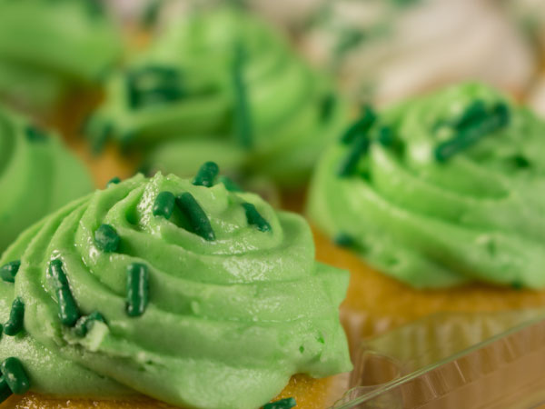cupcakes, green, food